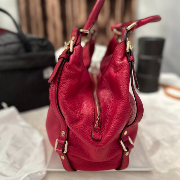 Michael Kors Red Leather Shoulder Bag – Gold Hardware - Picture 6 of 7